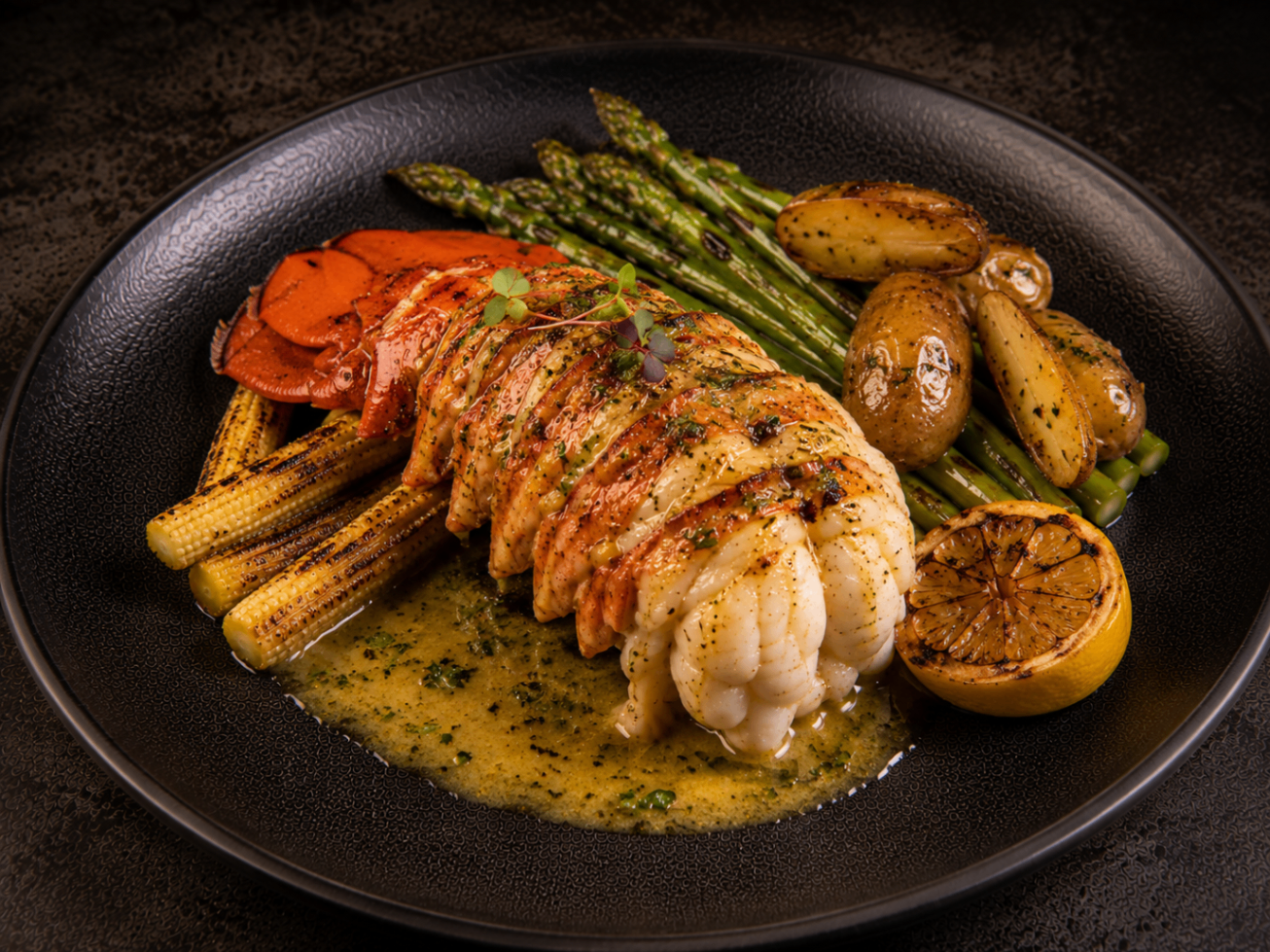 Butter-Poached Lobster with Lemon Herb Butter
