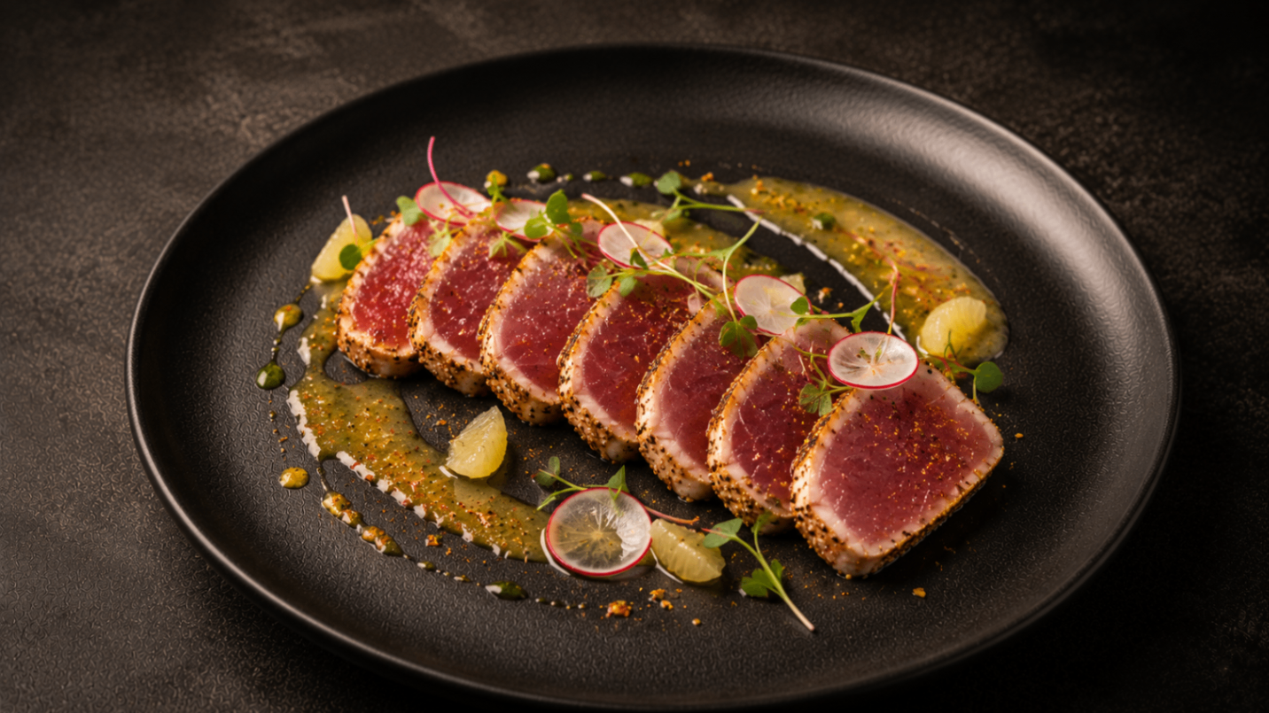 Tuna Tataki with Yuzu Yaji